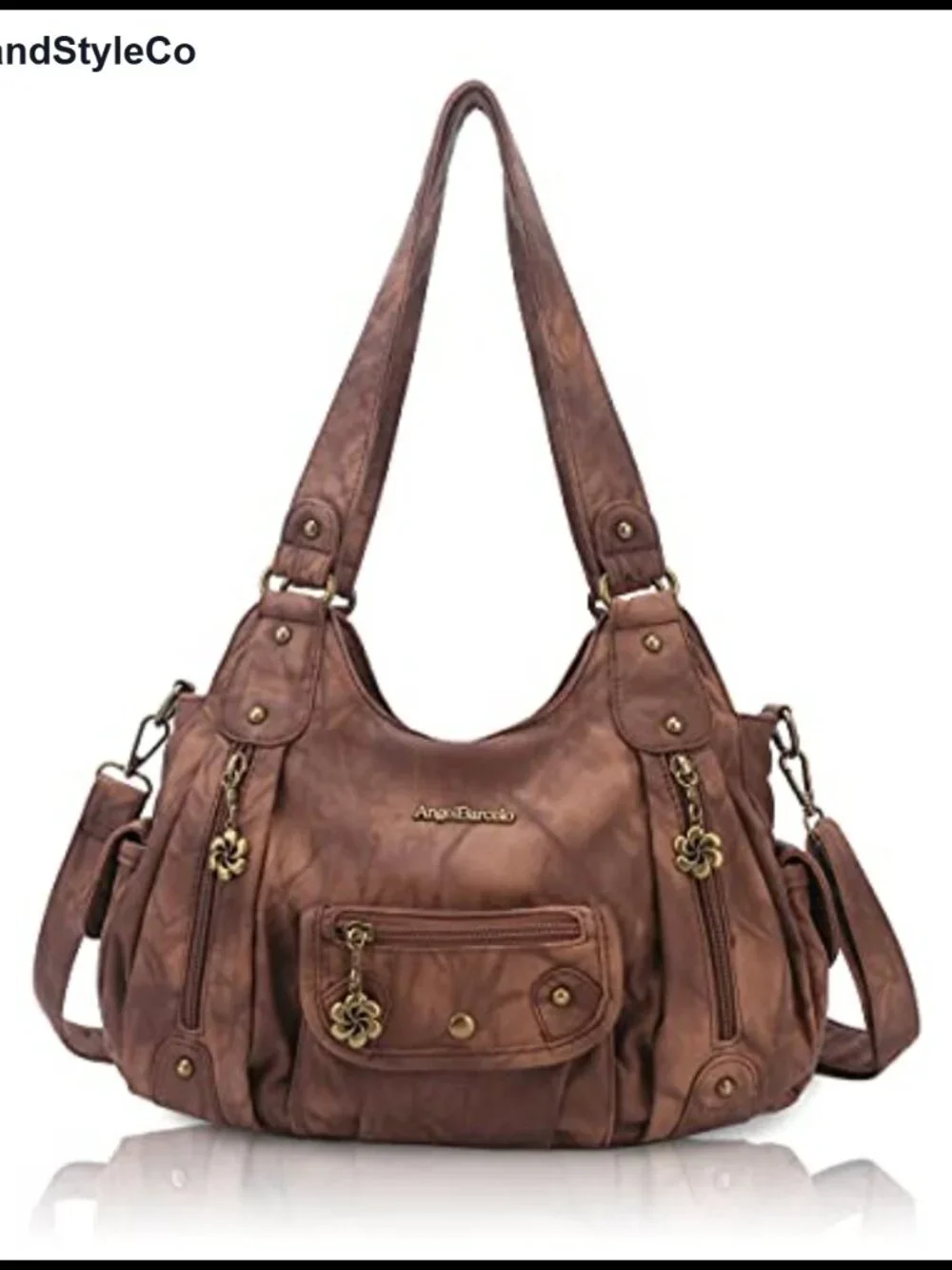 PU Leather Hobo Shoulder Bag Crossbody Purse Top Handle Handbag